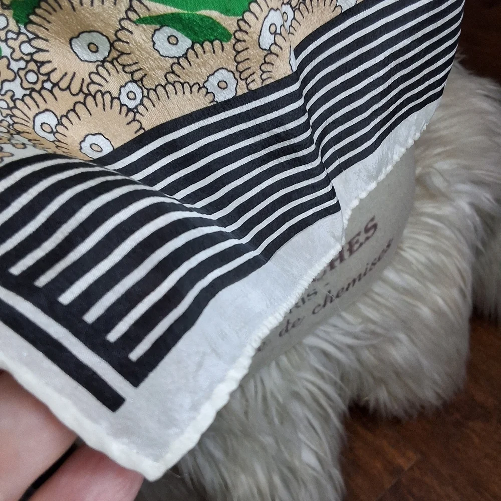Vintage Silk Lush Jungle Motif Rectangular Scarf